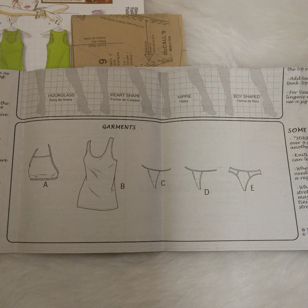 McCall's M6128 Misses panties and tops Size 12-14-16-18